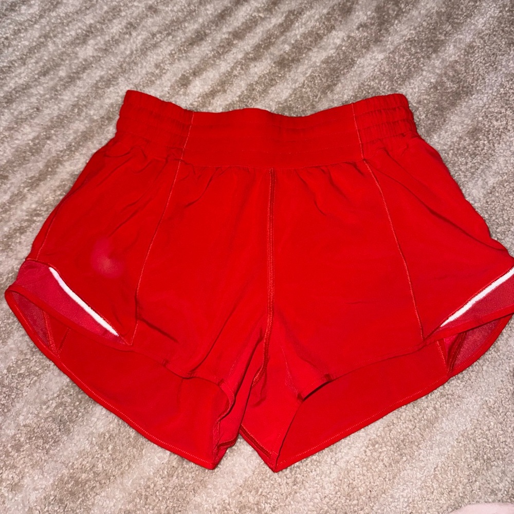 Lululemon Athletica Vibrant Red Athletic Shorts